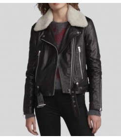 Love Life Zoe Chao (Sara Yang) Black Motorcycle Leather Jacket